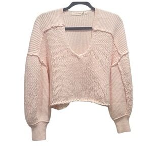 Altar'd State Soft Pink V-Neck Sweater